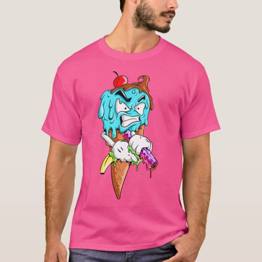 アイス怒クリームさくらんぼバナナガン Tシャツ (正面)