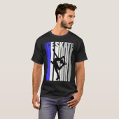 アイス感動的スケートで滑る誕生日シルエットモティ Tシャツ (正面フル)