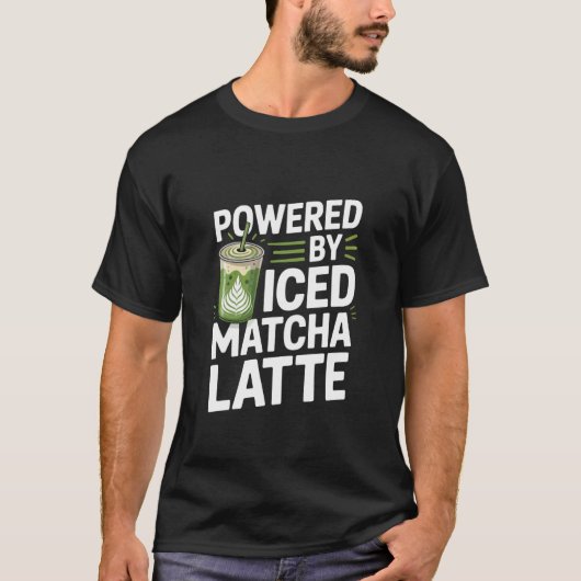 アイス抹茶ラテに動力源を得て エネルギーブースト Tシャツ (正面)