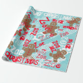 アイス淡い色のブルージンジャーブレッドパーソナライズされたギフトラップ ラッピングペーパー (アンロールド)