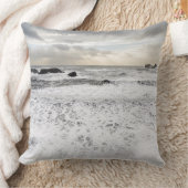 アイス淡い色のランドの泡の多い海海景 クッション (ブランケット)