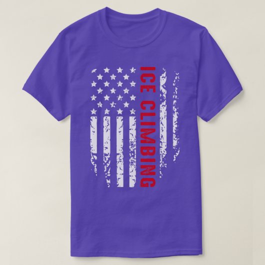 アイス登山アメリカ国旗の愛国的なウィンタースポーツ Tシャツ (デザイン正面)