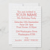 アイス赤と白ホッケージャージー誕生日パーティー 招待状 (裏面)