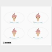 アイス走クリームかわいい 楕円形シール (シート)