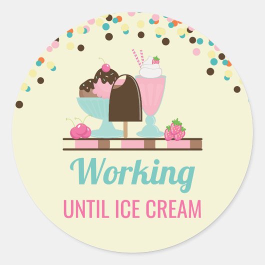 アイス間抜けクリームまでパンプー – Yummy Treats ラウンドシール (正面)