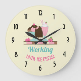 アイス間抜けクリームまでパンプー – Yummy Treats ラージ壁時計