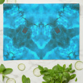 アイス霜の降りたブルースノーフレーク万華鏡のように千変万化するパターンパターン キッチンタオル (折り畳み)