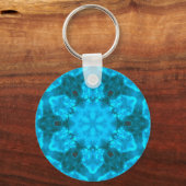 アイス霜の降りたブルースノーフレーク万華鏡のように千変万化するパターンパターン キーホルダー (正面)