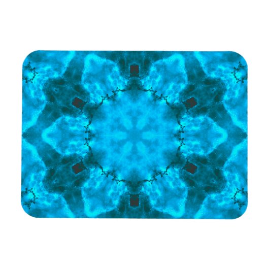 アイス霜の降りたブルースノーフレーク万華鏡のように千変万化するパターンパターン マグネット (横)