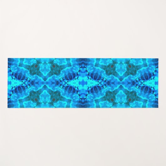 アイス霜の降りたブルースノーフレーク万華鏡のように千変万化するパターンパターン ヨガマット (正面(横))