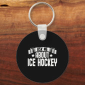 アイス頼ホッケーについておもしろい – アイスホッケープレーヤー キーホルダー (正面)