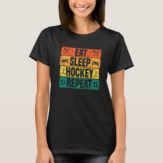 アイス食べホッケーのリピーターを行うスリープホッケー Tシャツ (正面)