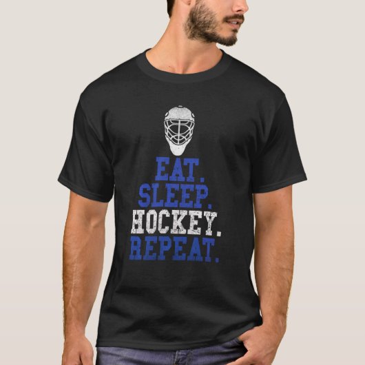 アイス食べホッケーを繰り返す睡眠 Tシャツ (正面)