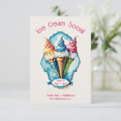 アイス魅力的クリームソーシャル招待状 カード (スタンド正面)