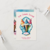 アイス魅力的クリームソーシャル招待状 カード (正面/裏面インサイチュ)