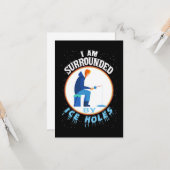 アイス魚釣りアイスの穴に囲まれる カード (正面/裏面インサイチュ)