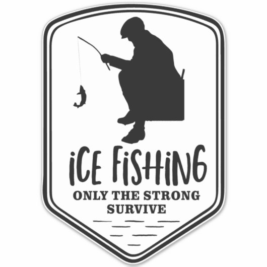 アイス魚釣りストロング生き延び引用文冬アウトドア シール (正面)