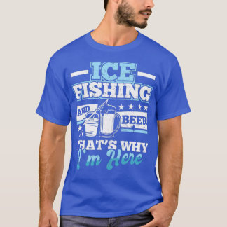 アイス魚釣りビールフィッシュ引用文フィッシャーマン Tシャツ
