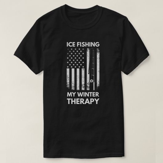 アイス魚釣りマイウィンターセラピー Tシャツ (デザイン正面)