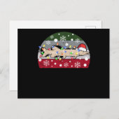 アイス魚釣りムスキークリスマスムスキーサンおもしろいタ ポストカード (正面/裏面)