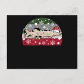 アイス魚釣りムスキークリスマスムスキーサンおもしろいタ ポストカード (正面)