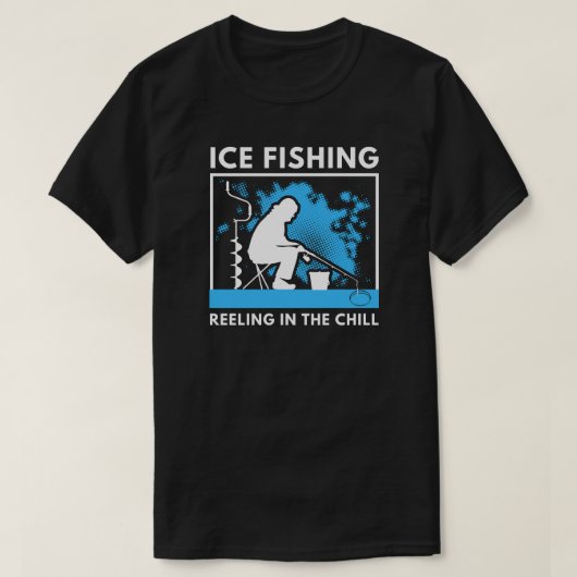 アイス魚釣りリールin the chill | 氷魚釣り tシャツ (デザイン正面)