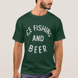 アイス魚釣り及びビールアイスおもしろい魚釣り Tシャツ