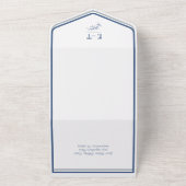 アイス・アンド・ネイビーシンプルスモダン結婚ズ オールインワン招待状 (外側)