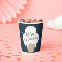 アイス・クリーム・コーンの子供たちのブルー誕生日パーティー 紙コップ
