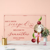 アイス・クリーム チェリー スクープアップ ブライダルシャワー ウェルカム アクリルサイン (ウェディング)