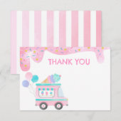 アイス・クリーム・トラックの誕生日パーティーお礼カード 招待状 (正面/裏面)