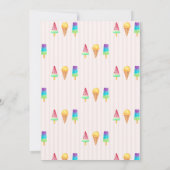 アイス クリーム ピンク ストライプ サマー ベイビー シャワー 招待状 (裏面)