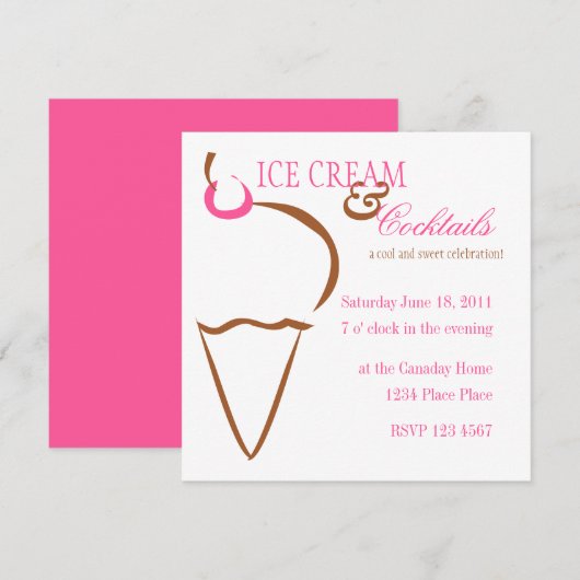 アイス クリーム ライン 招待状 (正面/裏面)