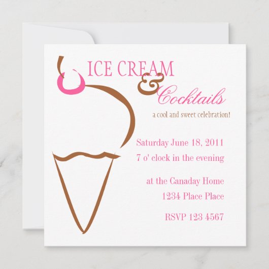 アイス クリーム ライン 招待状 (正面)