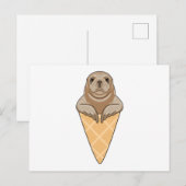 アイス・コーンを持つアザラシ ポストカード (正面/裏面)