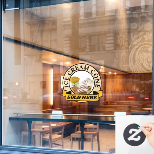 アイス コーン ウィンドウサイン (カフェ窓)