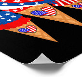 アイス コーン 4th オブ ジュライ ホリデー 愛国心 ポスター (角)