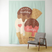 アイス・サンデー カスタマイズ 子供の誕生日パーティー タペストリー (インサイチュ)