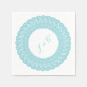 アイス/ミントブルーレースカクテルナプキン スタンダードカクテルナプキン (正面)