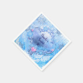 アイス&凍っていスノーフレークスウィンターワンダーランドパーティー スタンダードカクテルナプキン (角)