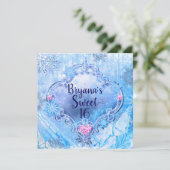 アイス&凍っていスノーフレークスウィンターワンダーランドパーティー 招待状 (スタンド正面)