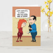 アイズおもしろいアップヒア誕生日 カード (黄色い花)