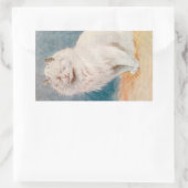 アイズシャットホワイトキャットイラストレーションバイルイワーイン 長方形シール (バッグ)