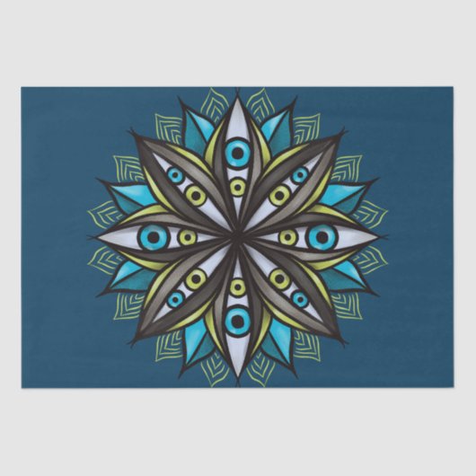 アイズダブルサイケデリックアイリスフラワーマンダラホラー 薄葉紙 (正面)