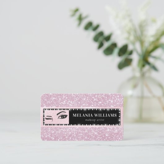 アイズメイクアップアーティストトレンディーバラ金ゴールドガーリーグリッター 名刺 (スタンド正面)