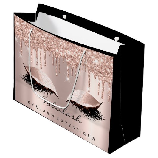 アイズラッシュスパークリドリップメイクアップ美しいブライダル ラージペーパーバッグ (正面アングル)