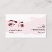 アイズラッシュメイクアップ眉毛バラ金ゴールドマイクロブラディング 名刺 (裏面)