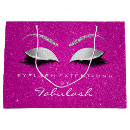 アイズラッシュ赤面メイクアップバラホットピンクシルバーグレー ラージペーパーバッグ