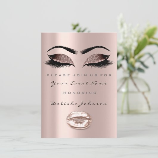 アイズリップスウィート16thバースデーパーティーブライダルメイクアップ 招待状 (スタンド正面)