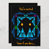 アイズ白熱［赤熱］光を放つハロウィーン招待状 招待状 (正面/裏面)